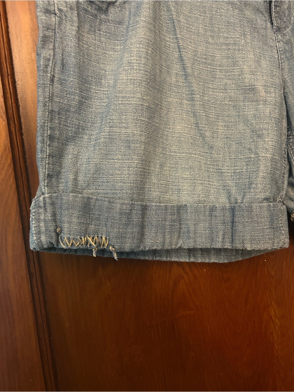 Y2K Da-Hang Chambray Denim Shorts Embroidered Laced Blue Large - Picture 5 of 10